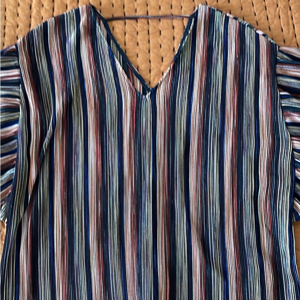 Anthropologie Vanessa Virginia Striped Ruffle Top - Picture 2 of 5